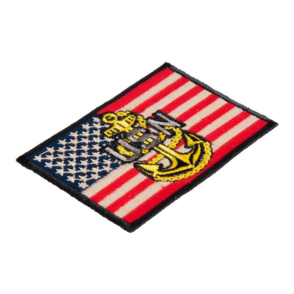 American Flag Navy Anchor Patch, US Flag Patches
