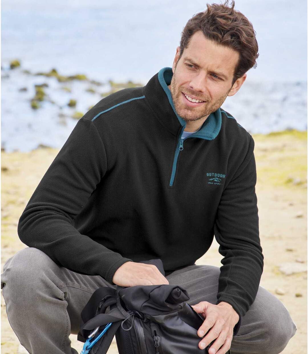 ATLAS FOR MEN - Set di 2 Maglioni in Pile da Uomo - Ultra Leggero e Caldo - Maglione a Collo Alto con Zip - Ideale per l'inverno/Viaggio - Disponibile in Taglie Grandi