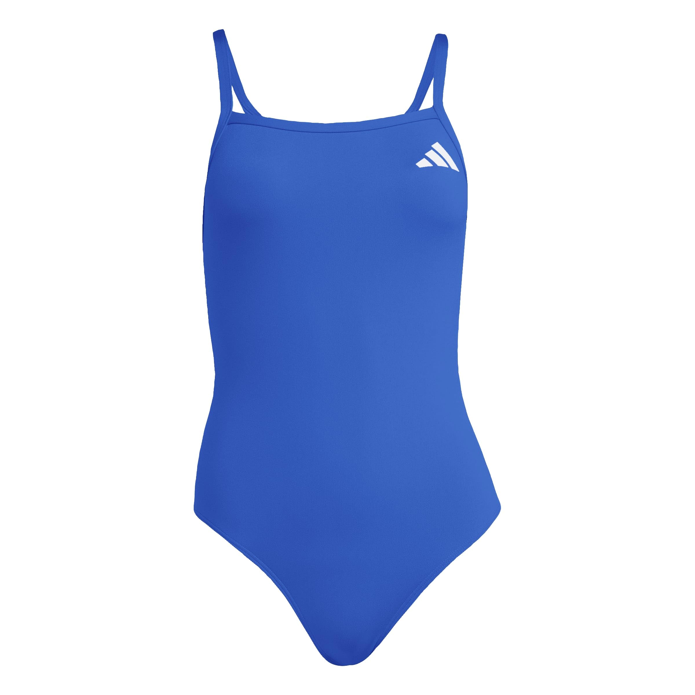 adidas Women's Thin Straps V-Back Swimsuit Swimwear, Team Royal Blue, 34"