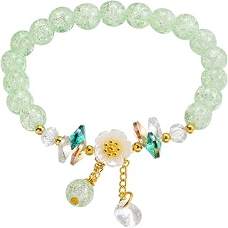 nuanzhiyuan Elegante pulsera de cuentas hecha a mano para mujer, joyería de moda, joyería dulce de aleación, pulsera elástica para uso diario