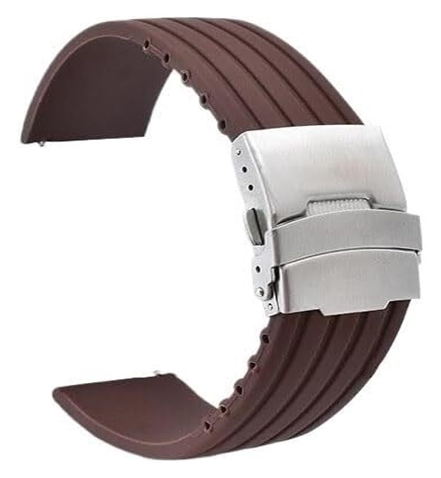 Bracelets en silicone avec boucle en acier inoxyda Bracelet en silicone 18mm 20mm 22mm 24mm Bracelet de montre en silicone souple Bracelet de remplacement en caoutchouc de sport Bracelet de montre Bra