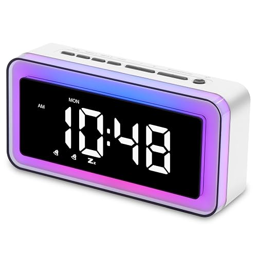 Reveil Lumineux, Reveil Numérique Enfant Ado avec Veilleuse Couleurs, Mode