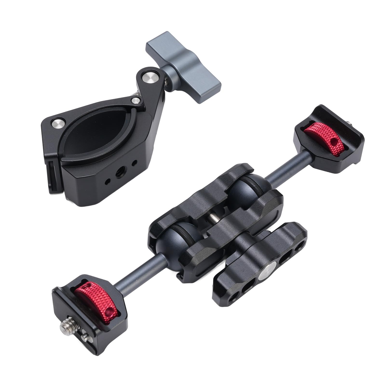 Supporto per Fotocamera a Morsetto, Morsa in Lega di Alluminio | Vite da 1/4 di pollice, gamma di serraggio da 55 mm, testa a sfera rotante, supporto per maniglia della bicicletta, per