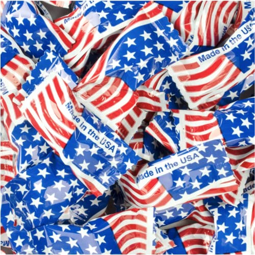 Patriotic, America-Loving 100 Pack Of Usa Flag Hospitality Mints Bundle With God Bless America Magnet White Individually Wrapped Butter Mints For Fourth Of July American Veterans Day Candy Peppermint #TOP2