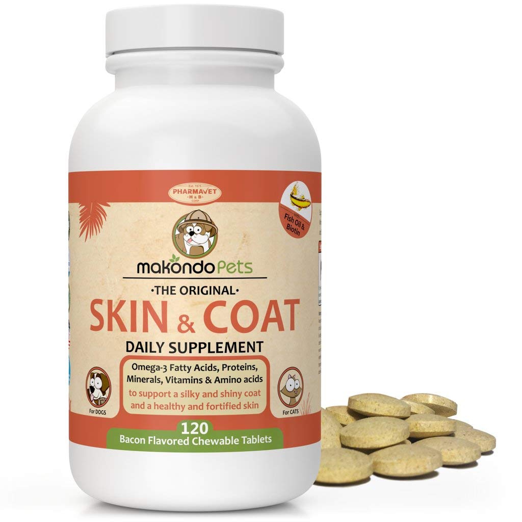 Buy Skin and Coat Supplement with Fish Oil for Dogs and Cats. Dog Itch with s and Omega 3 for