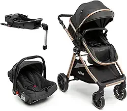 Travel System Infanti, Romanzo Trio, com Isofix, Preto Bronze