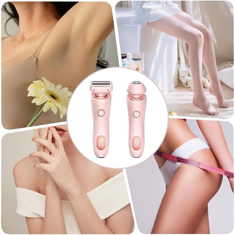 Glisse Pro Haarentferner Boulina, Boulina Rasierer Damen, 2025 Rasierer Damen intimbereich, IPX7 Waterproof, Cordless USB Wet/Dry Epilator with LED Display, for Face, Bikini, Legs, Arms, Body (2-C)