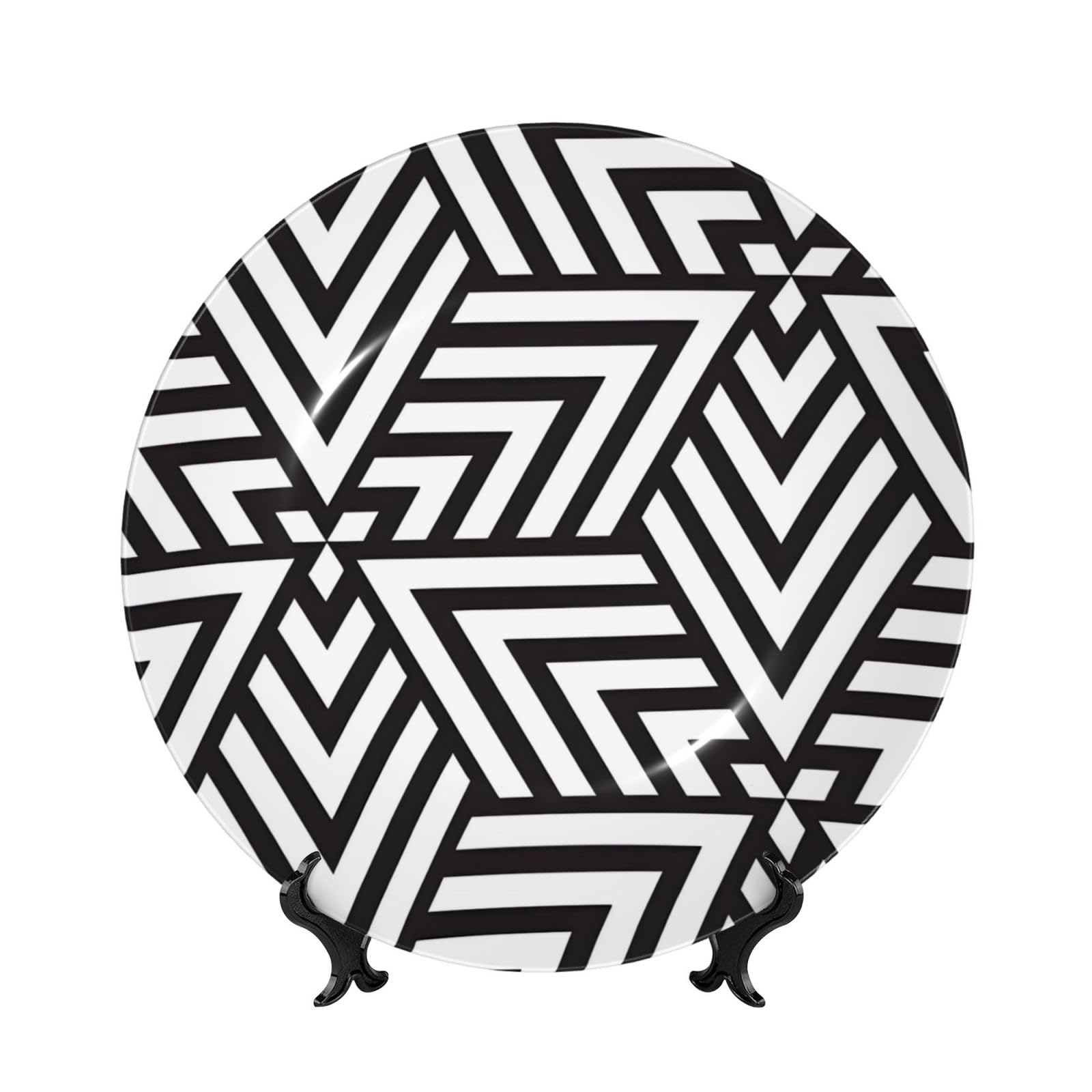 SXZVVBN printidea Bone China Decorative Plate Art with Stand Removable Adhesive Hanging for Home Office 8in（20cm）