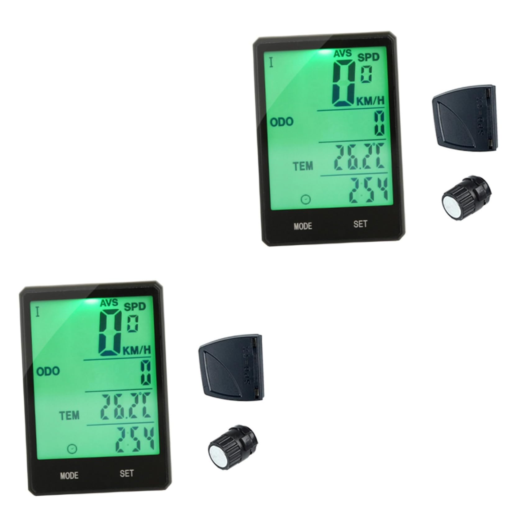 Toddmomy Lot De 2 Compteurs De Vélo avec Écran LCD Tachymètre Et Rétroéclairage pour Utilisateurs Anglophones