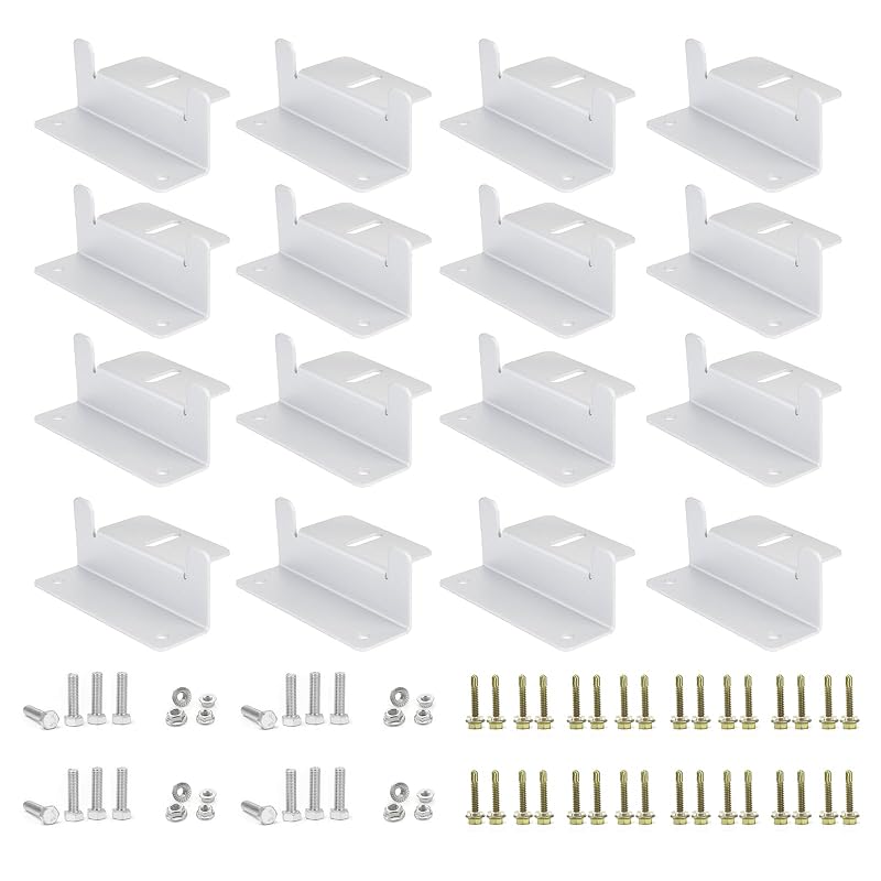 Kit de Suportes Z para Fixação de Painel Solar ECO-WORTHY em Alumínio com Parafusos M6, 16 unidades