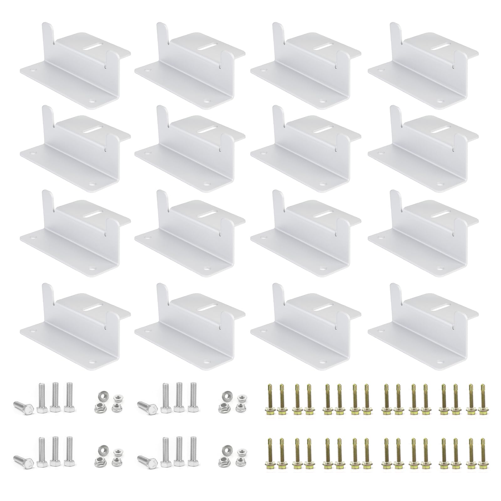 ECO-WORTHY 16 Units Solar Panel Mounting Brackets,Z Bracket Sets Lightweight Aluminum Corrosion-Free for RV, Trailer, Boat, Yachs, Wall and Other Off Gird Roof,4 Set of 4 Units