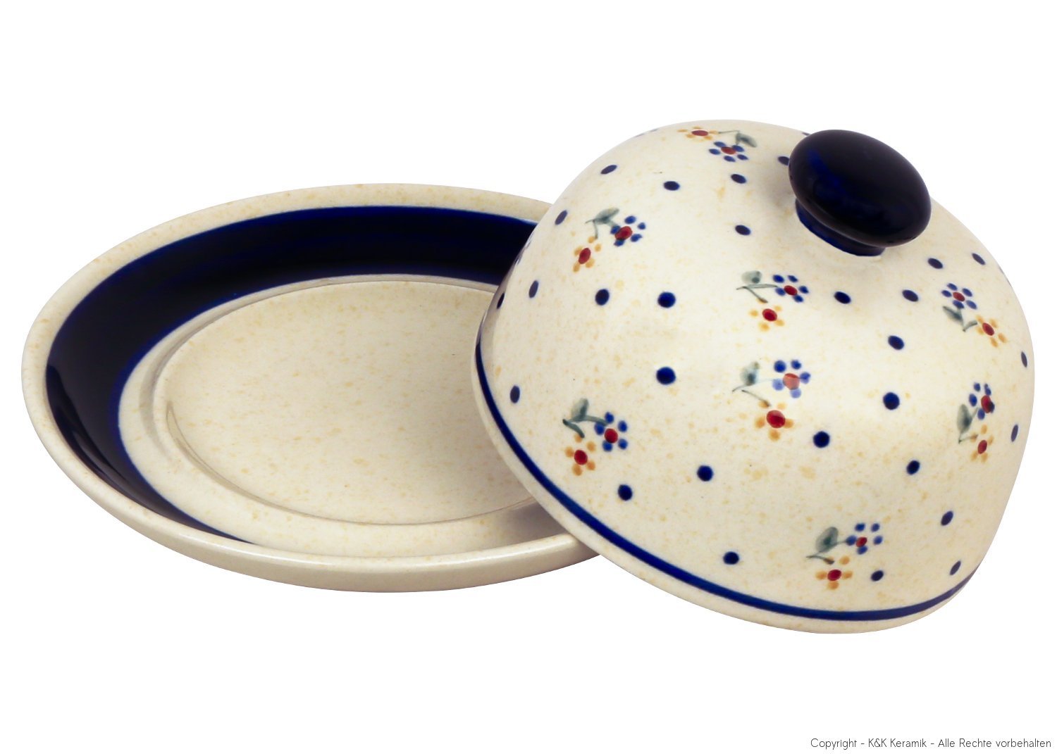 Bunzlauer keramik cloche à fromage petit diamètre : 14 cm décor 111