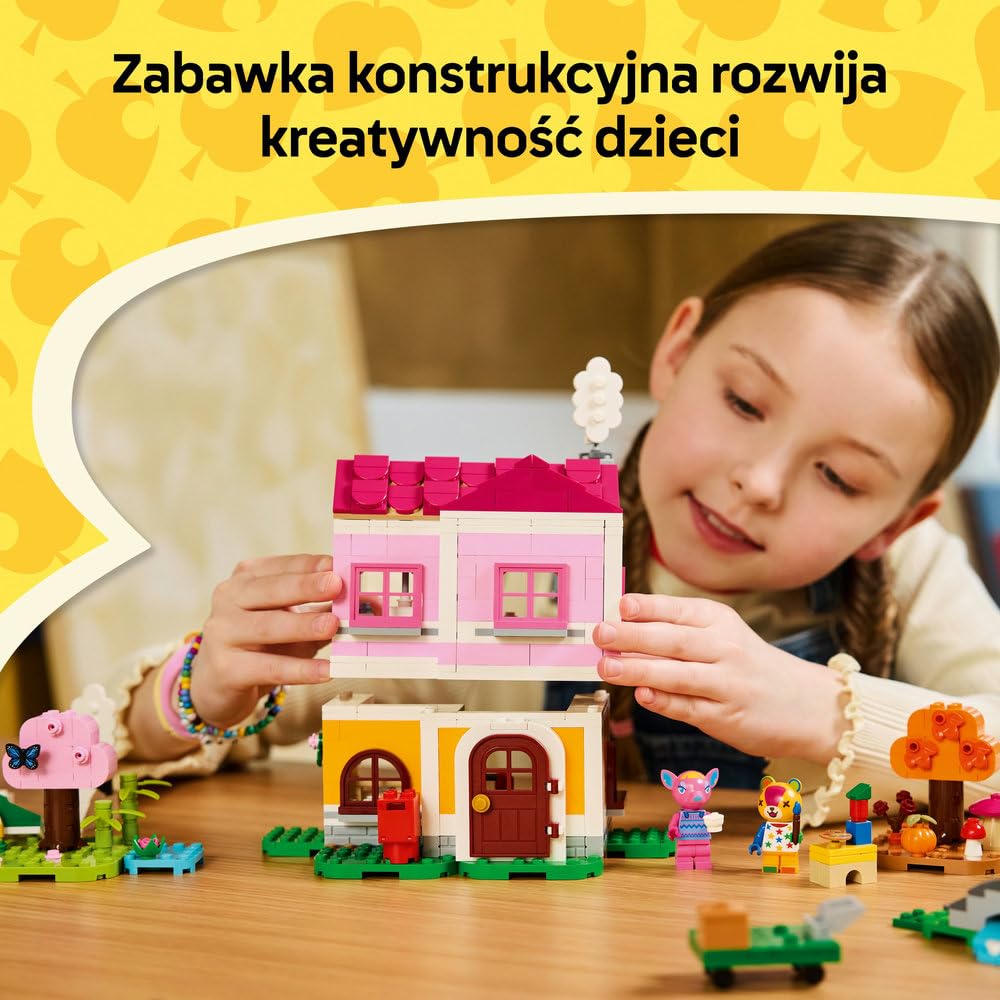 LEGO Animal Crossing Kreatywne domy: Pory zabawy 77057 | Zabawka gamingowa z domkiem, zestaw z postaciami, prezent dla fana gry 7+, klocki dla dziewczynek i chłopców, 814 elementów