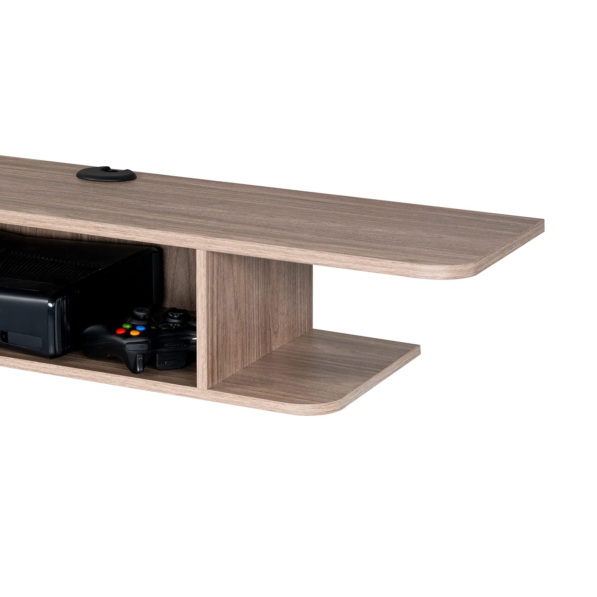 FITUEYES Floating TV Stand Wall Mounted Wood Media Console White Wall