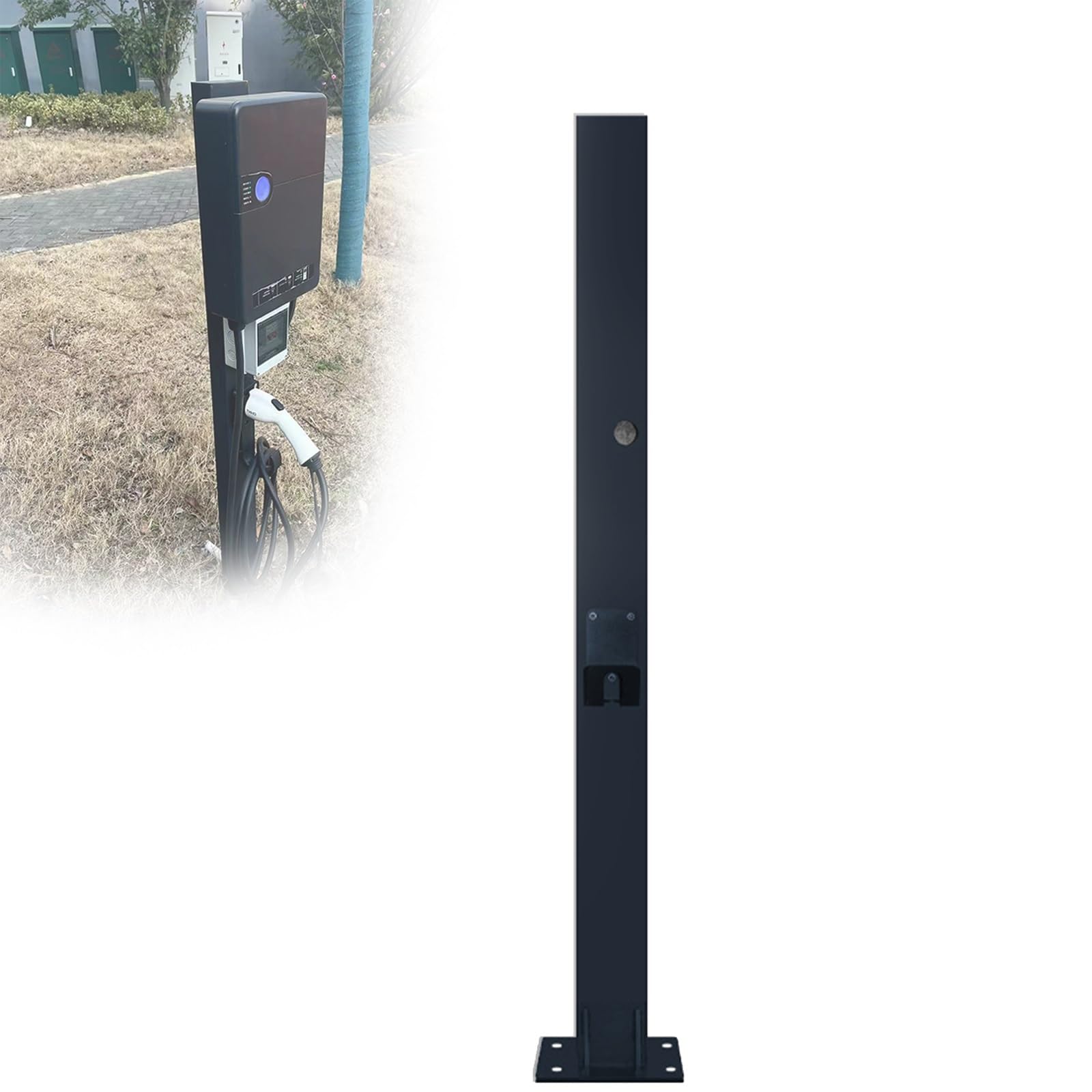 Colonnina Ricarica auto Elettrica Supporto per Caricabatterie Tesla, Pila di Ricarica per Veicoli di Nuova Energia, Supporto da Pavimento per Stazione di Ricarica per Veicoli Elettrici(Negro,120cm/47i