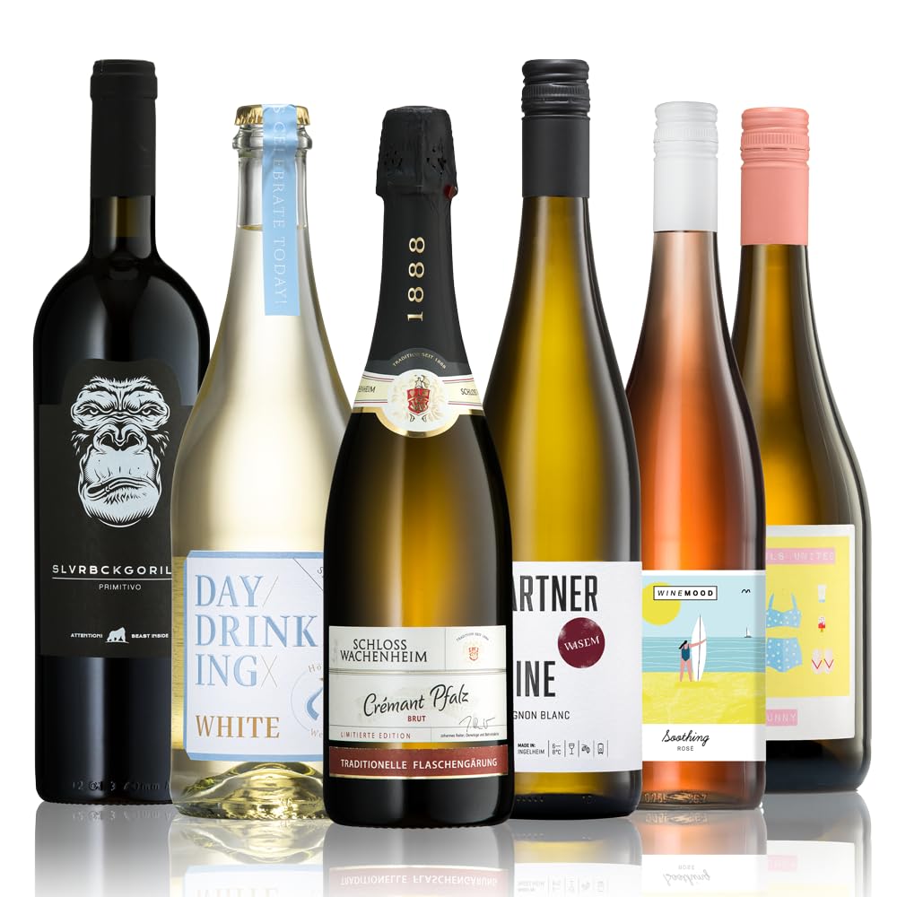 GEILE WEINE Weinpaket SOMMERWEINE (6 x 0,75l) Probierpaket mit Weißwein, Rotwein, Roséwein, Perlwein & Sekt von Winzern aus Deutschland & Italien