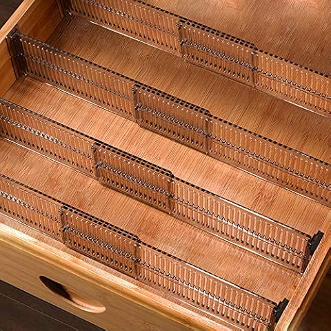 Baffect Drawer Dividers 4 Pack, Dresser Drawer Organizers Separators Expandable 51-27.5cm for Divide Kitchen Utensils Clothes, Multi Kitchen Drawer Organisers for Bathroom Bedroom Office Dresser Cover
