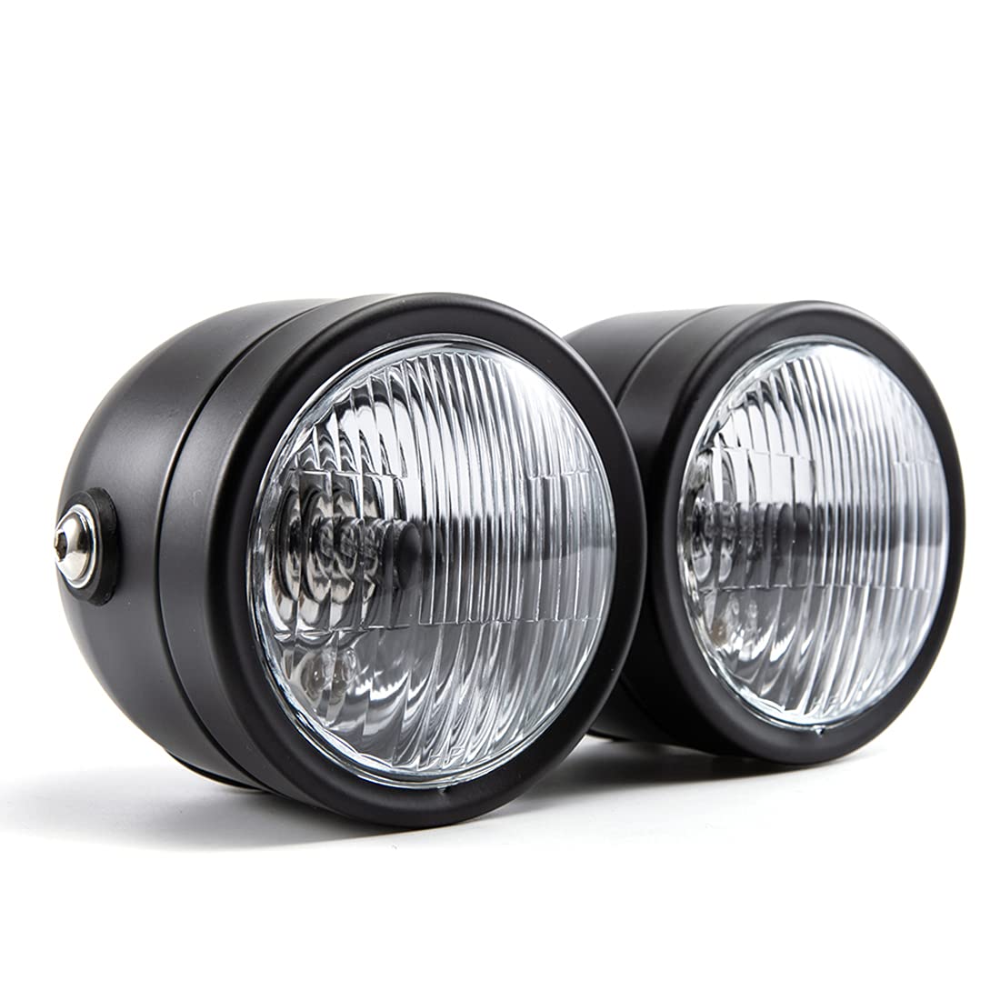 Reflektor motocyklowy Twin przedni reflektor z uchwytem do Bobber Chopper Cafe Racer