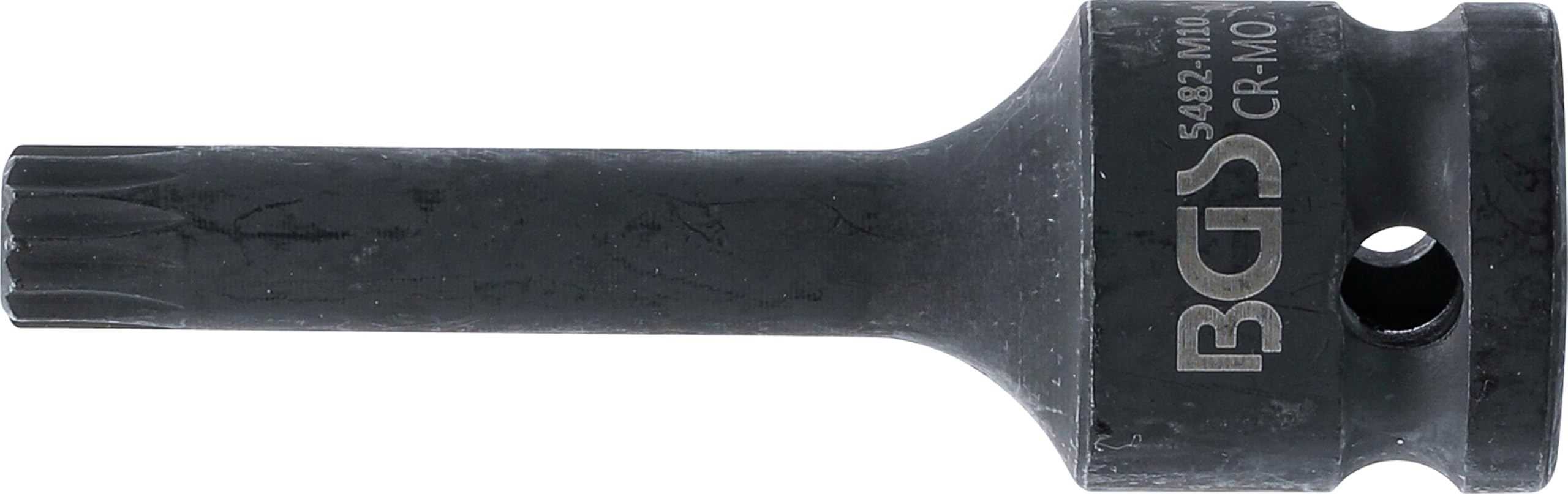 BGS 5482-M10 | Nasadka udarowa do bitów | długość 75 mm | 12,5 mm (1/2") | gniazdo wielokątne (do XZN) M10