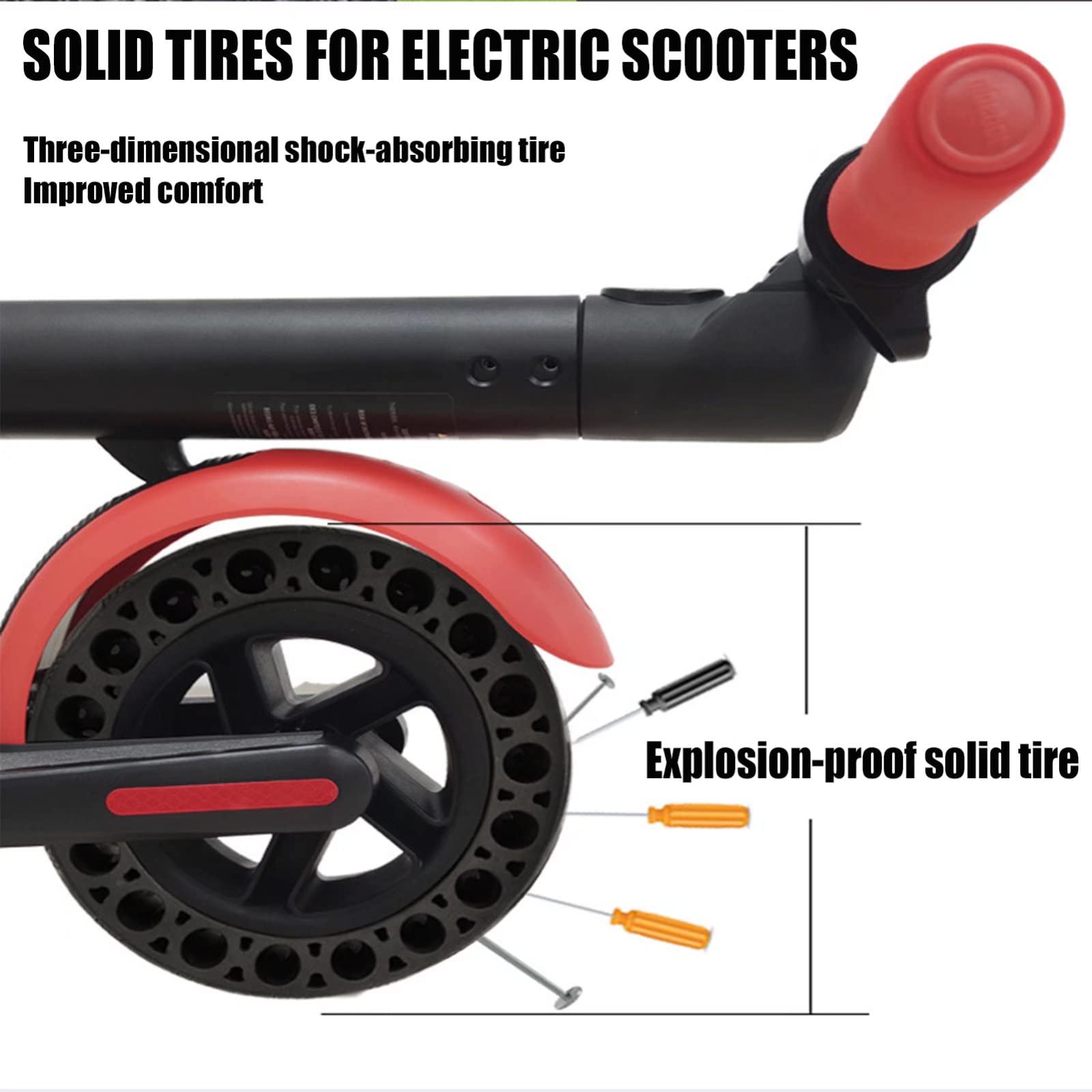 Neumáticos de goma maciza de 10 pulgadas para scooter, neumáticos de scooter a prueba de pinchazos compatibles con scooter eléctrico Segway Ninebot Kickscooter Max G30, 60/70-6,5 Reemplazo de neumátic
