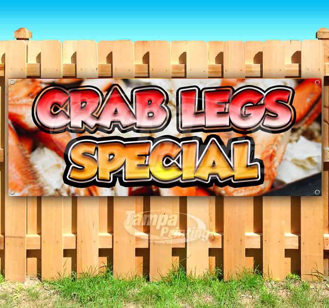 Crab Legs Special Banner 13 oz | Non-Fabric | Heavy-Duty Vinyl Single-Sided With Metal Grommets