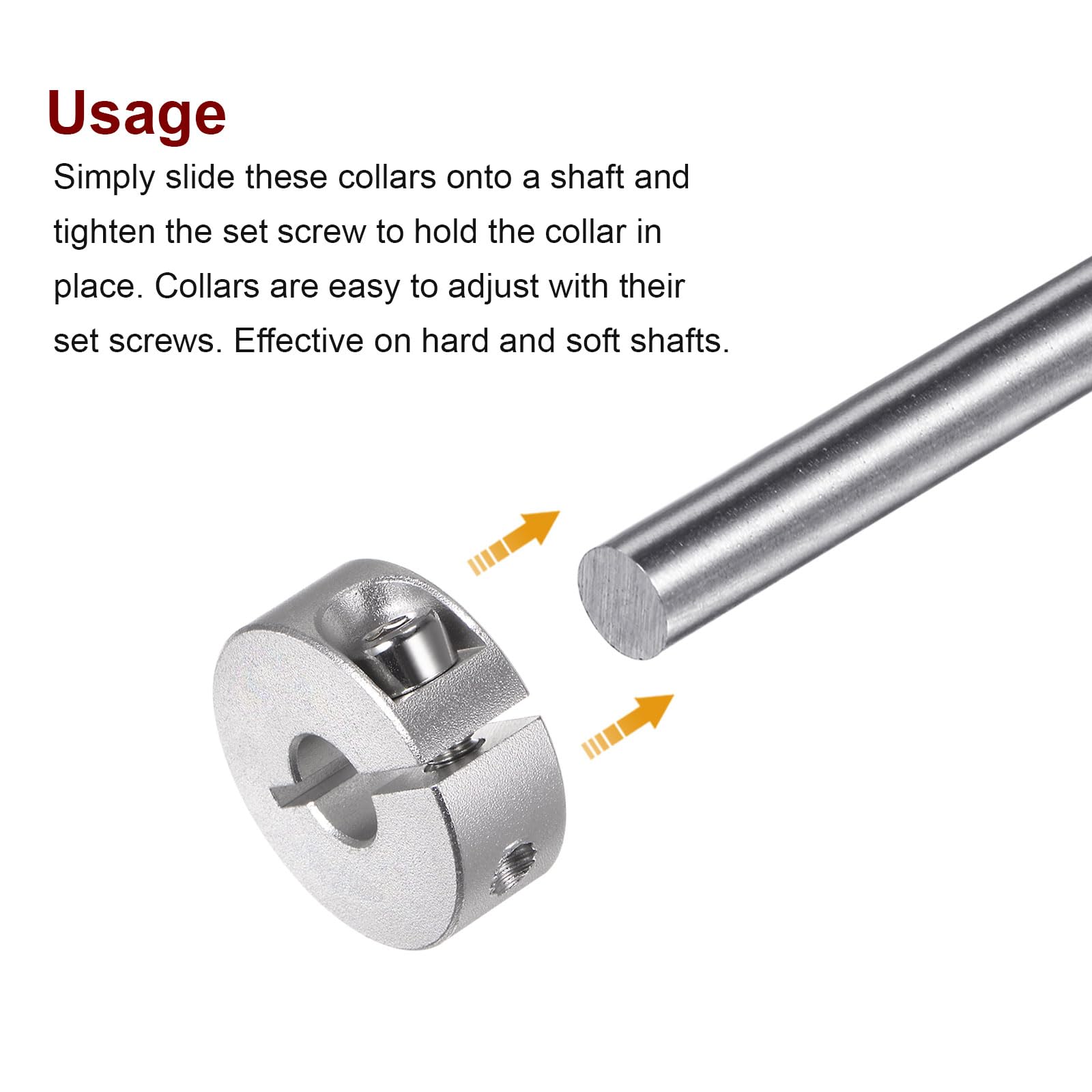Colliers De Serrage à Vis Pour Arbre 10 Mm - Lot De 4 Pièces, Diamètre 16 Mm, épaisseur 8 Mm, Marque Uxcell