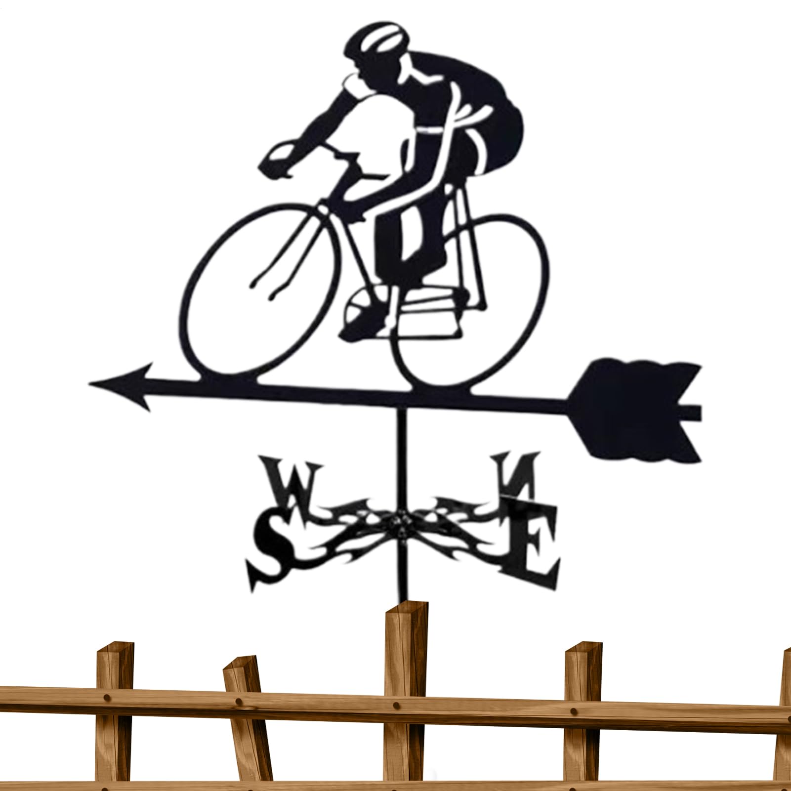 Wetterfahne | Fahrradfahrer Gartenstecker Wetterhahn,Richtungsanzeiger Dachspitze Dekoration Für Außenbereich Garten Farm Hof Terrasse