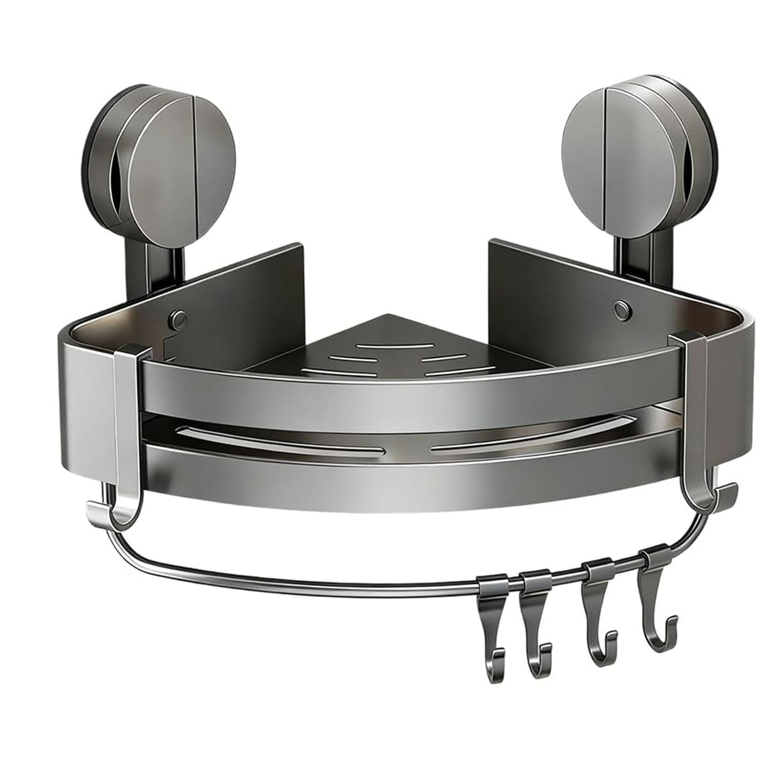Buxuaaaa Wall Shelf with Detachable Accessories and Quick Release Suction Mounts for Easy Rustproof Shower Organizers
