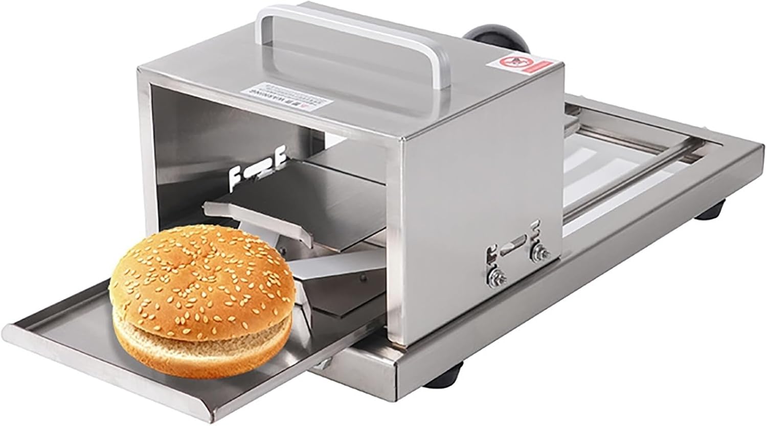 Commercial Stainless Steel Bread Slicing Machine,Manual Bread Slicer with Thickness Guide, for Crusty & Baguette and Hamburger Cutter,Gift for Baker