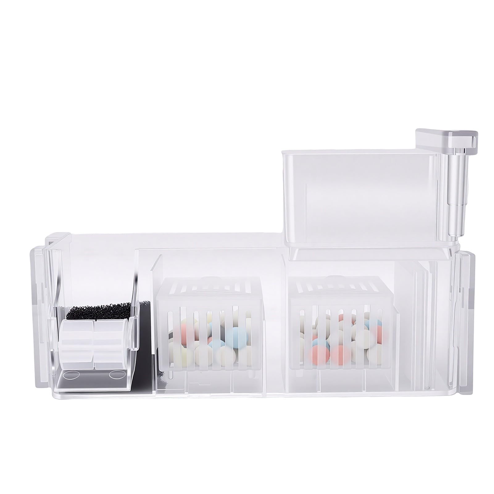 Srliya Filtre D'aquarium Suspendu Externe 3W, Puissant Filtre de Réservoir de Poissons à Circulation d'eau, Boîte de en Cascade (Prise UE 220V)