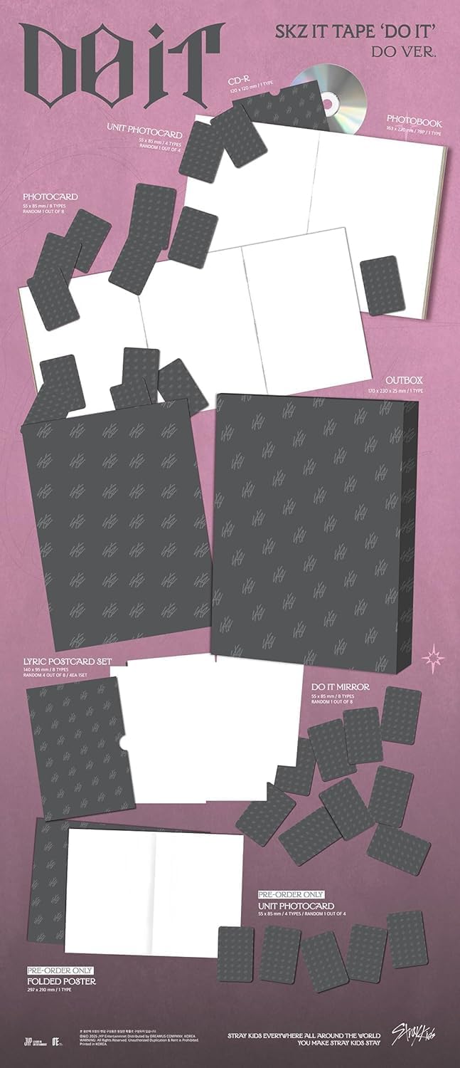 Stray Kids DO IT [DO + IT 2 Ver Set] SKZ IT TAPE + Extra photocards