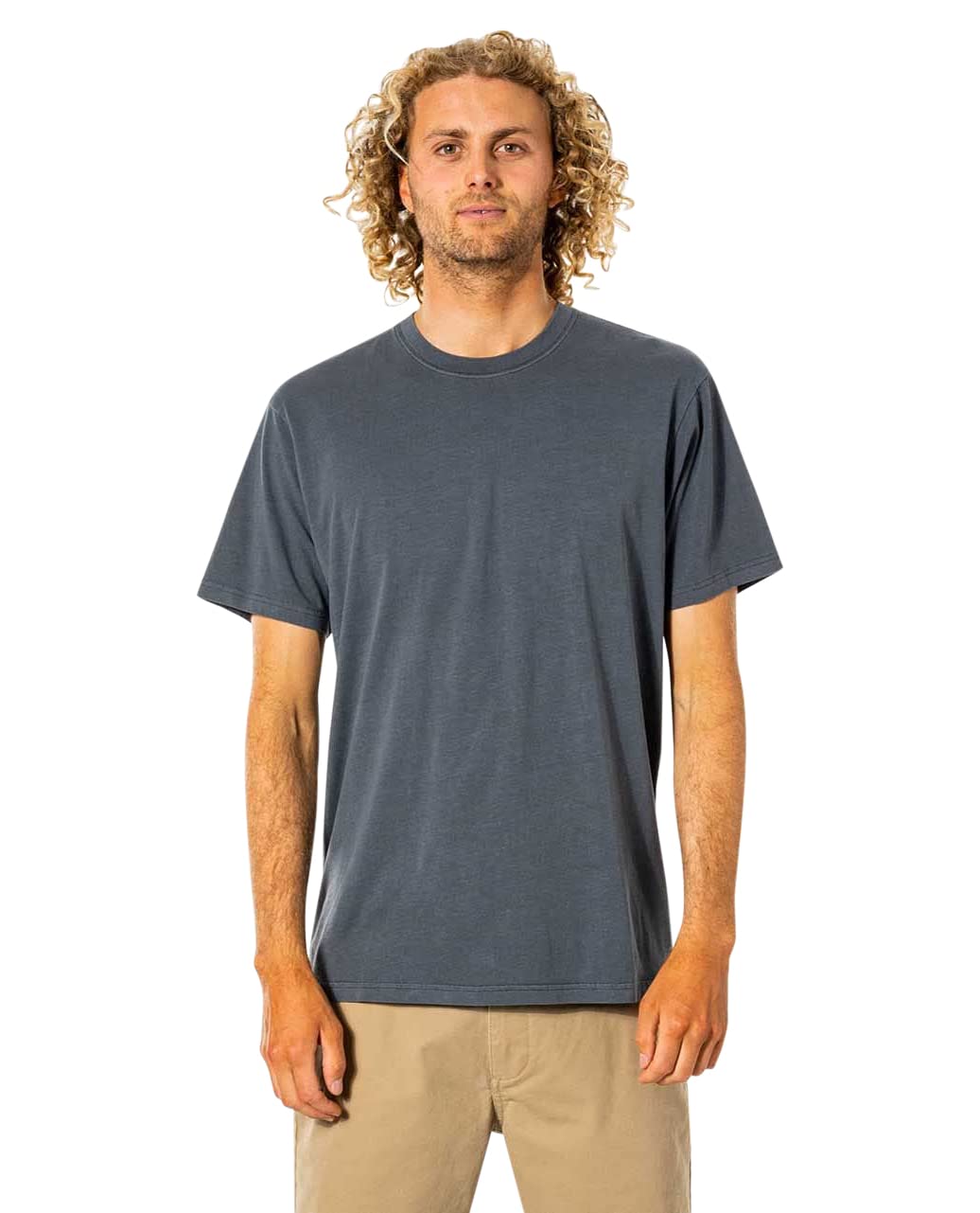 mens Plain Wash Tee T-Shirt