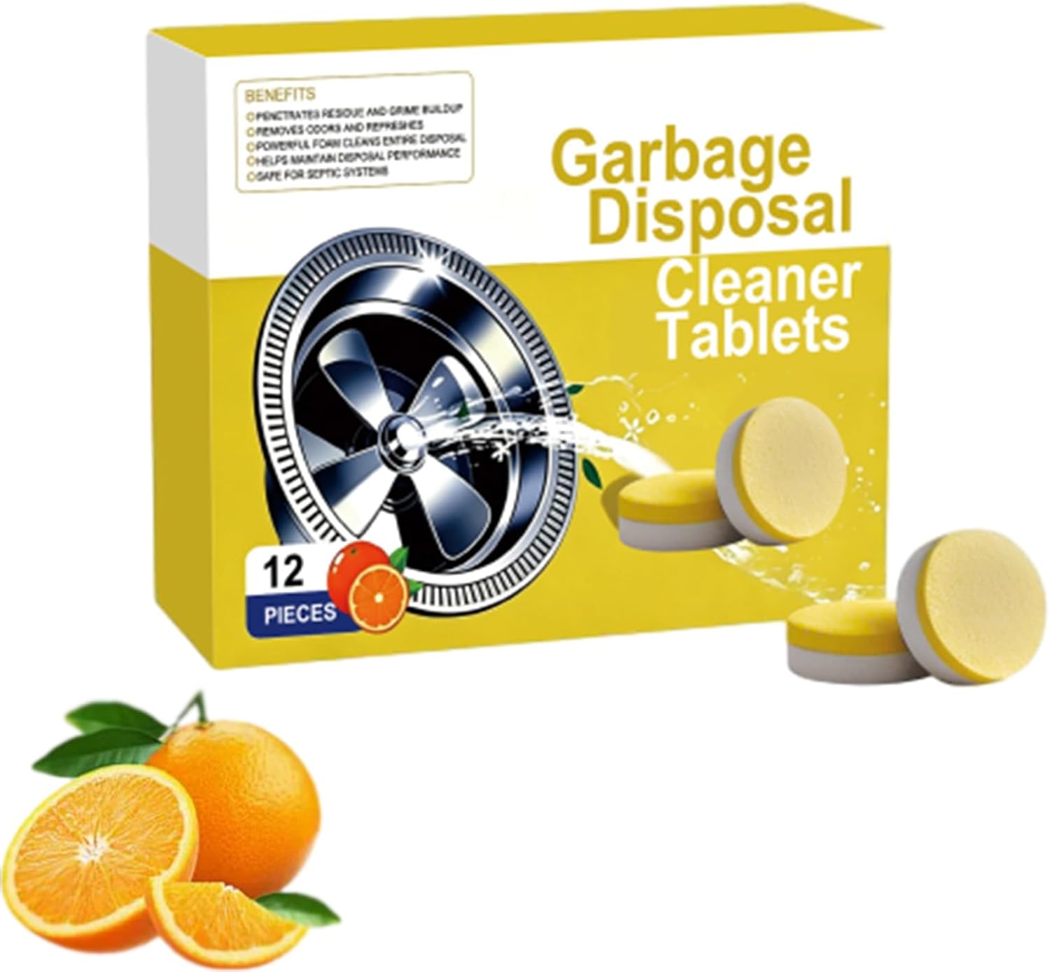Deep Clean Disposal Tablets, Deep Clean Disposable Tablets for Drains, Garbage Disposal Cleaner and Deodorizer, Fresh Citrus Kitchen Sink Cleaning and Deodorizing Tablets,1PCS