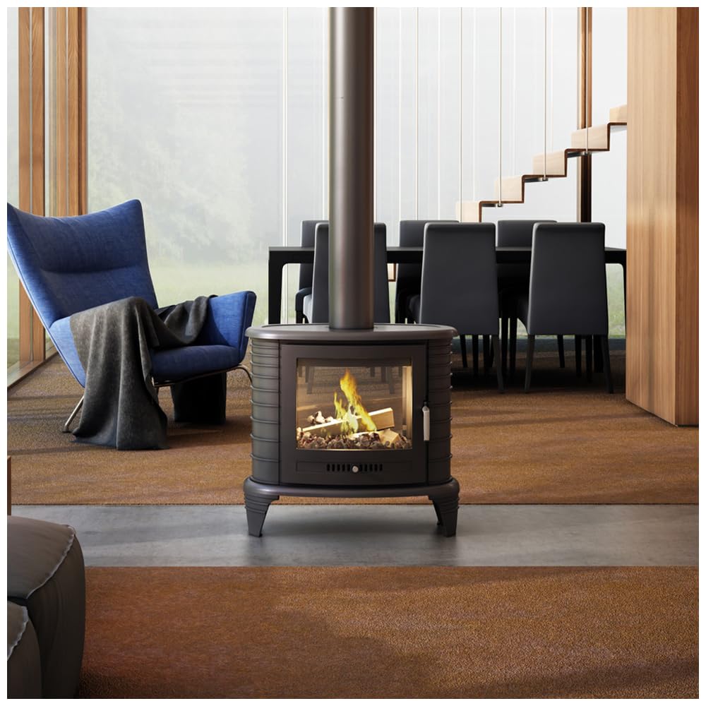 KRATKI Stufa a legna in ghisa KOZA K8 9,9 kW Ø150 tunnel A Stufe Svedesi | Ghisa nero, efficienza 75,2%, classe A. Ecodesign.; Gamma di potenza 5-11kW; combustione efficiente; basse emissioni