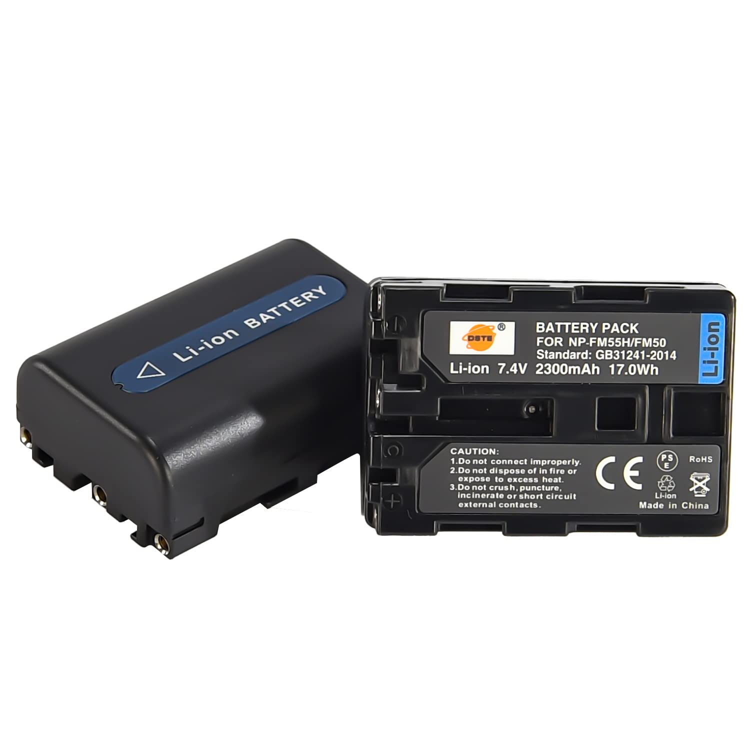 DSTE NP-FM50 Batterie Rechargeable (Paquet de 2) et Chargeur Double USB Smart LED Compatible avec Sony CCD-TRV108, CCD-TRV116, CCD-TRV118, CCD-TRV126, CCD-TRV128, CCD-CCD-TRV138, CCD-TRV208