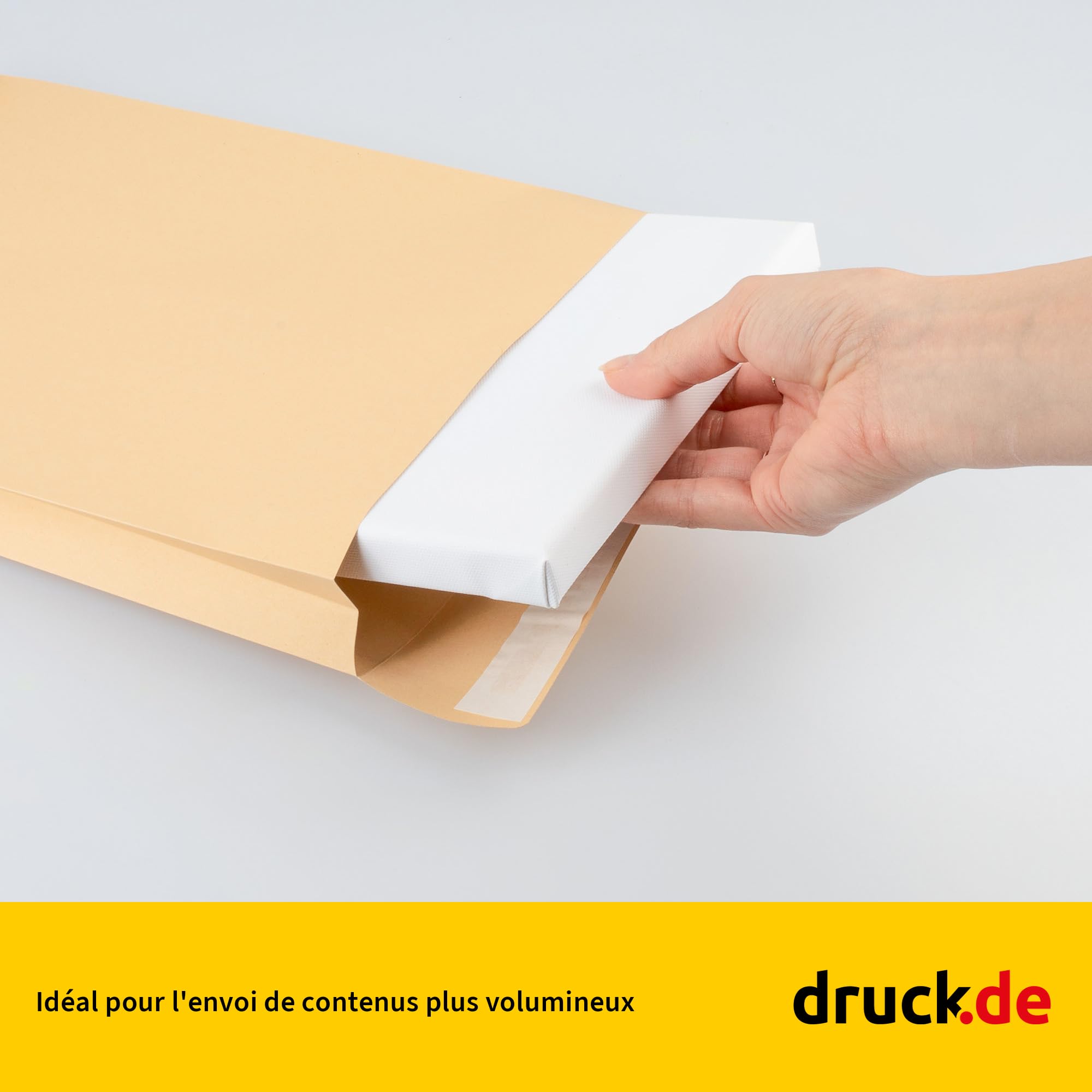 Lot de 250 enveloppes C4 avec soufflet de fond de 3,8 cm, épaisseur du matériau 150 g/m², bande autocollante, emballage d'enveloppe d'expédition, marron