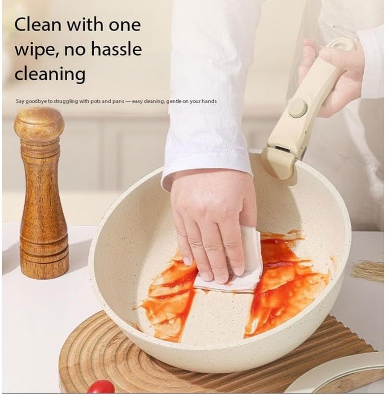 Easy to clean Flat Bottomed Pan Is Household Cooking Cookware Set Tourmaline Non Stick Kitchen