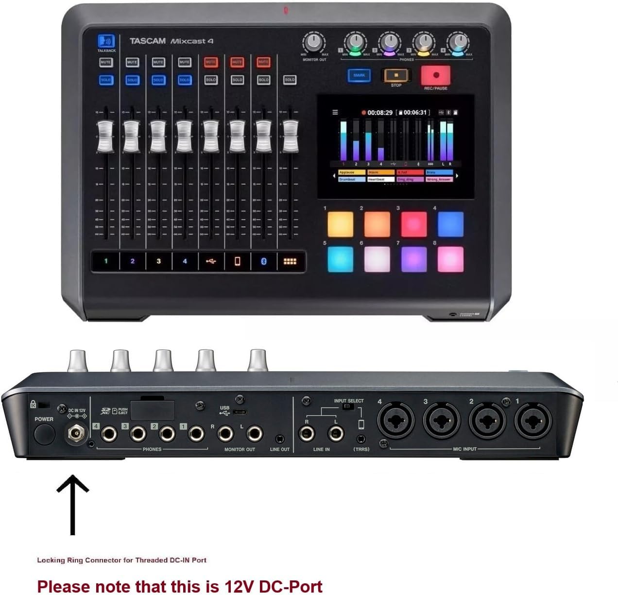 AC Adapter Compatible with TASCAM PS-P1220E NUT Power Supply for TASCAM Mixcast 4 Podcast