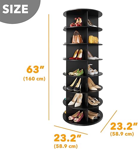 Miniatura 2 de SpaceAid 7 Tier Rotating Shoe Rack Tower, Spinning Shoe Display Lazy Susan, Revolving 360 Shoe Rack Storage Round Carousel, Vertical Handbag Rotate