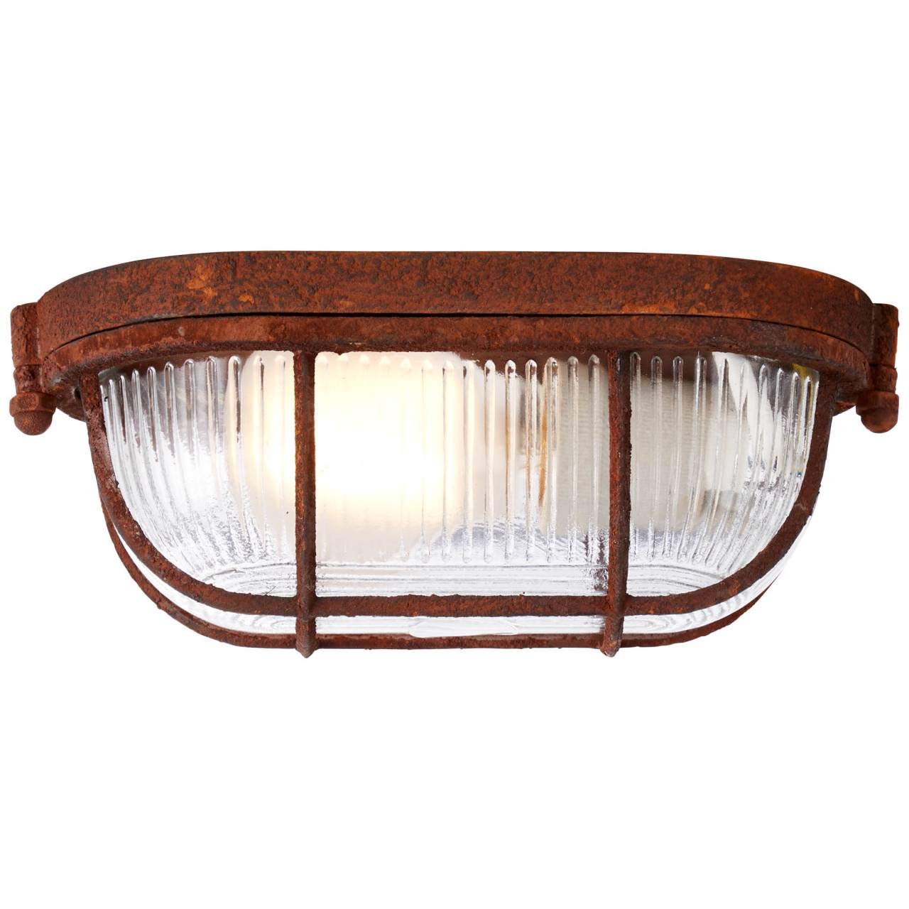 BRILLIANT lampe Bobbi applique murale et plafonnier 21cm couleur rouille | 1x A60, E27, 40W, adapté aux lampes normales (non inc