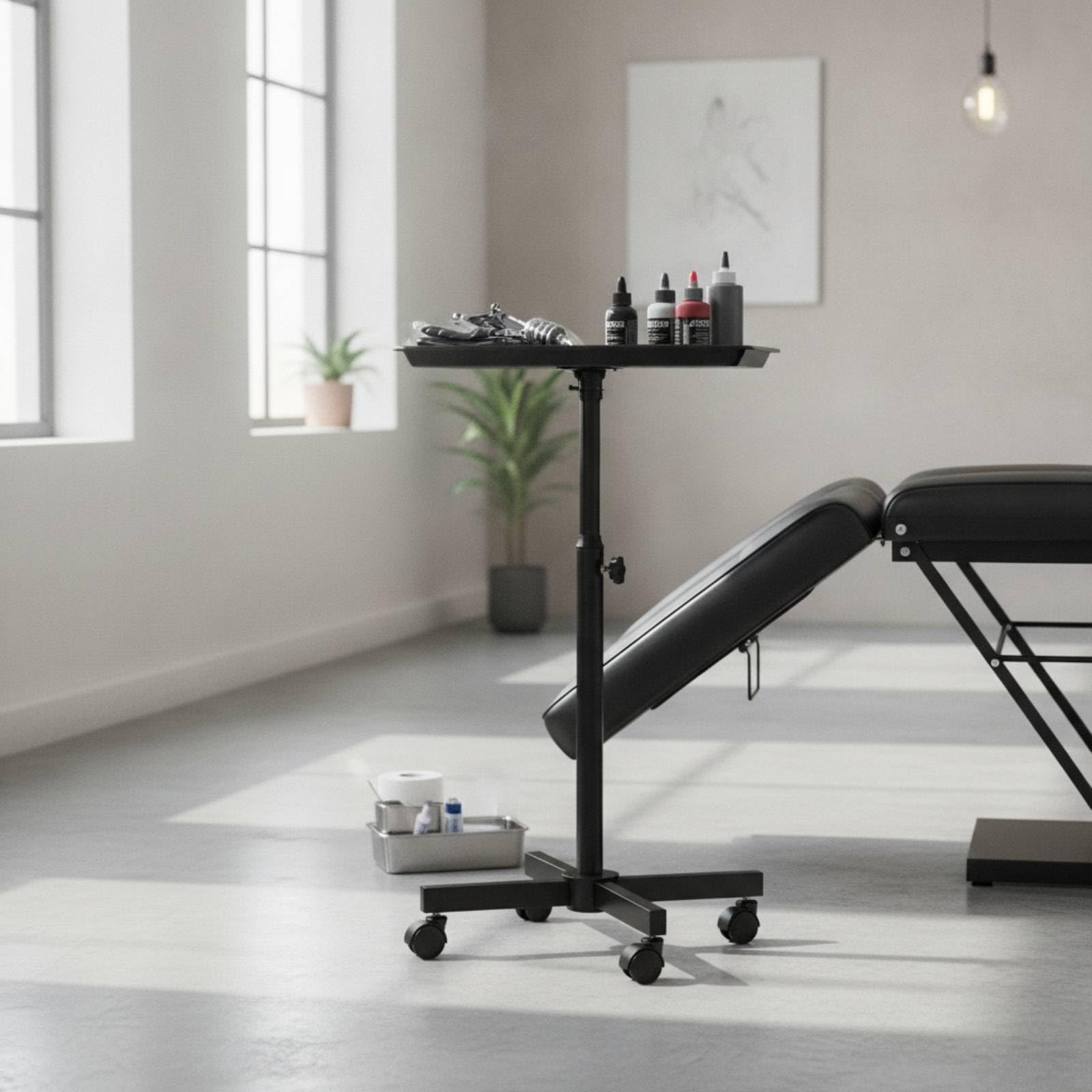 harayaa Friseurwagen Friseurtisch mit Rollen kompakt Arbeitstisch mit Rollen für Friseure, Kosmetiker, Friseursalon, Tattoostudio, Kosmetikstudio, Gold