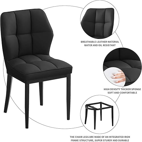 Miniatura 130 de Bekrvio Sillas de Comedor - Juego de 6 sillas de comedor modernas de mediados de siglo, sillas de comedor tapizadas sin brazos, sillas de comedor de