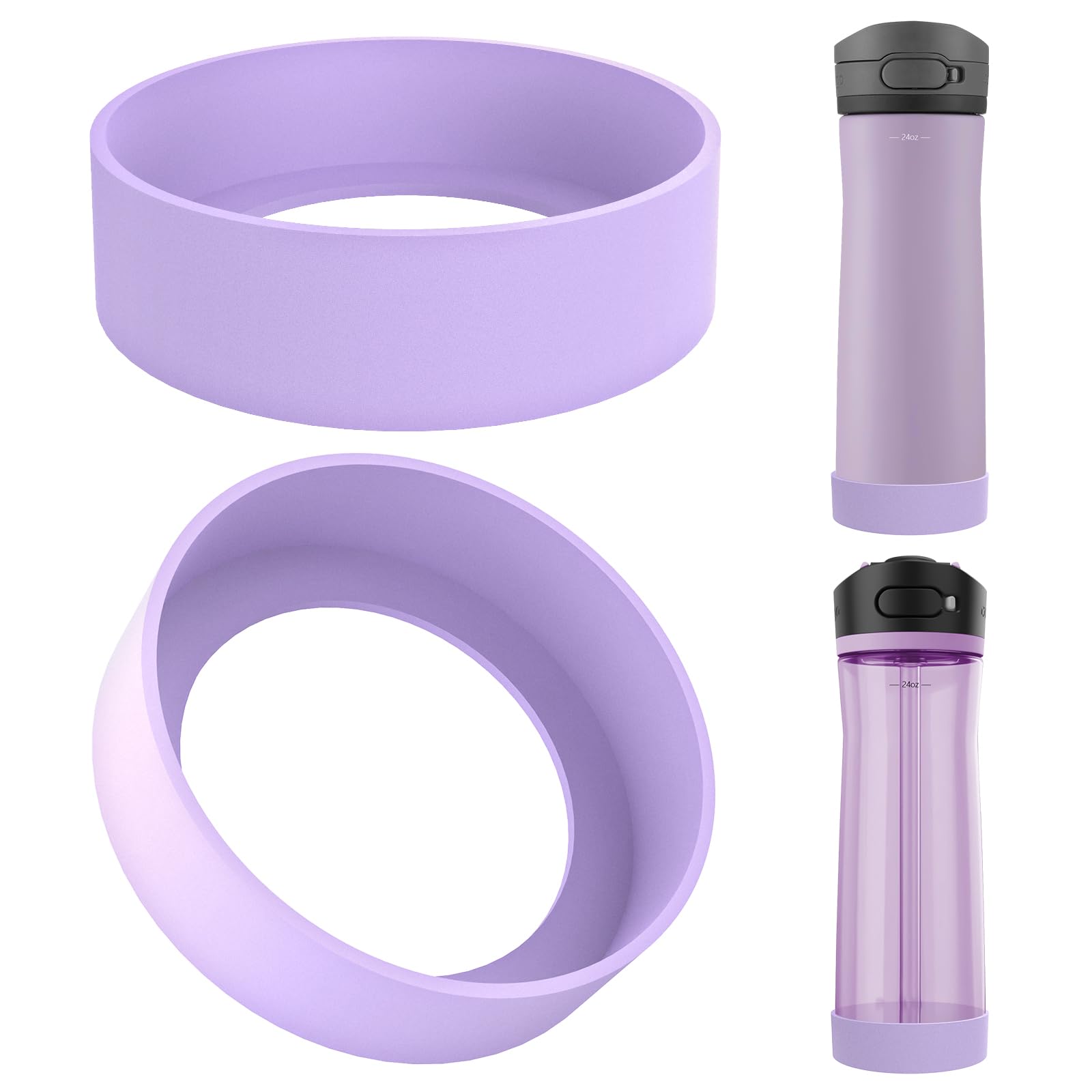 Linkidea Water Bottle Anti Spill Boot Compatible with Contigo Jackson Chill 2.0 20oz/24oz, Ashland Chill 20oz/24oz, Anti-Slip Water Bottle Bottom