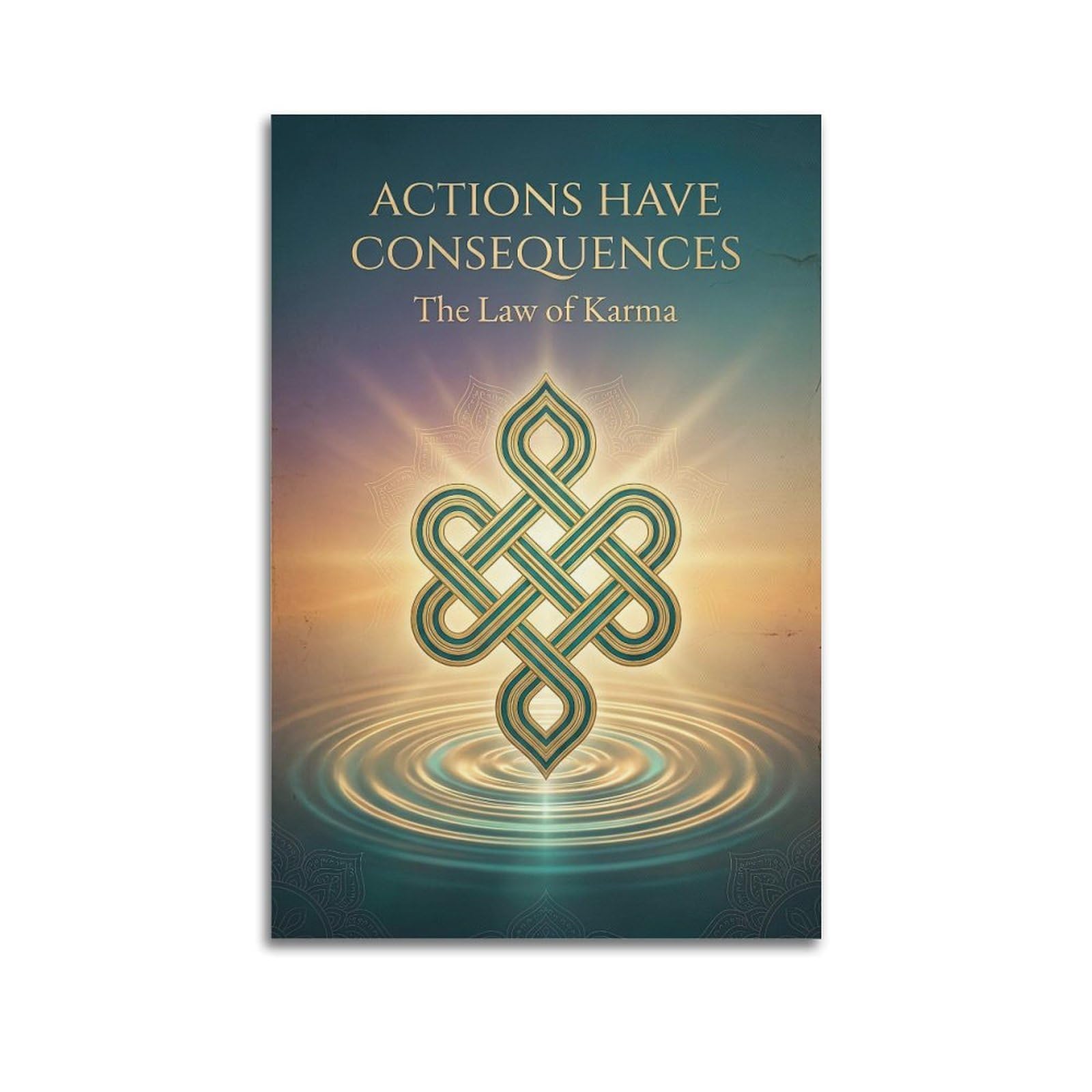 OKNGB Buddhist Karma Poster Endless Knot Spiritual Wisdom Decorative Painting Canvas Art Picture 20x30inch(50x75cm)