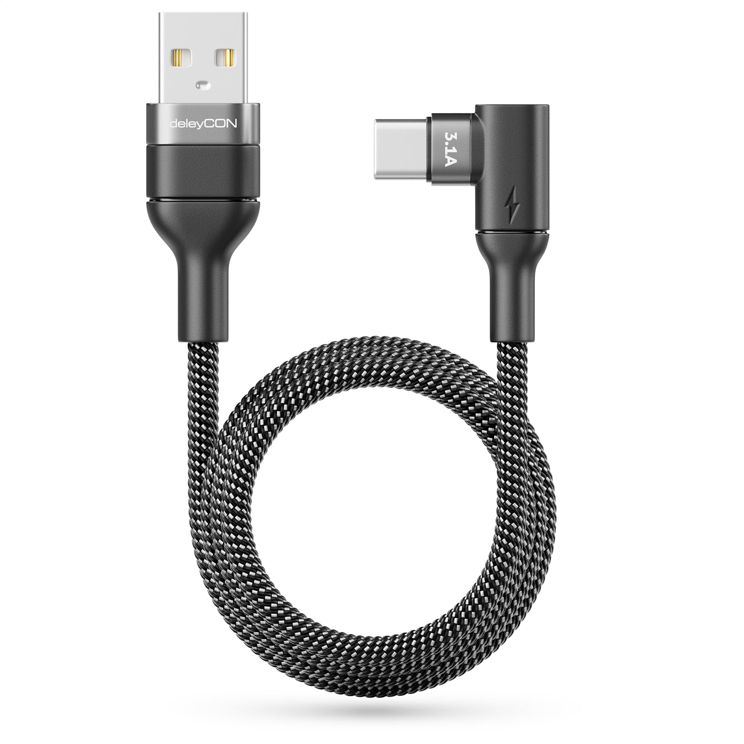deleyCON 1,5m USB C Kabel (3.1A) Laad  en Datakabel USB A naar USB C voor iPhone 17 16 15 Pro Max Air Galaxy A16 A56 S25 S24 S23 Pixel iPad Pro Notebook AirPods Tablet Switch PS5