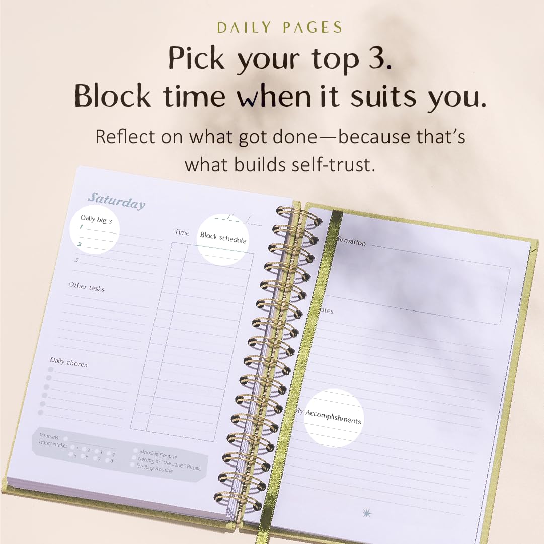 The ADHD Planner - Agenda giornaliera/settimanale senza data, per tenere traccia delle abitudini, registra emozioni e umore, obiettivi accademici, struttura e messa a fuoco per adulti (spirale)