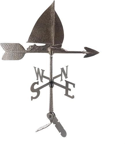 Miniatura 5 de Veleta de velero de aluminio de 24  - 6 colores disponibles - Veleta al aire libre - Decoración de techo de metal - Montaje incluido (4 a elegir) -
