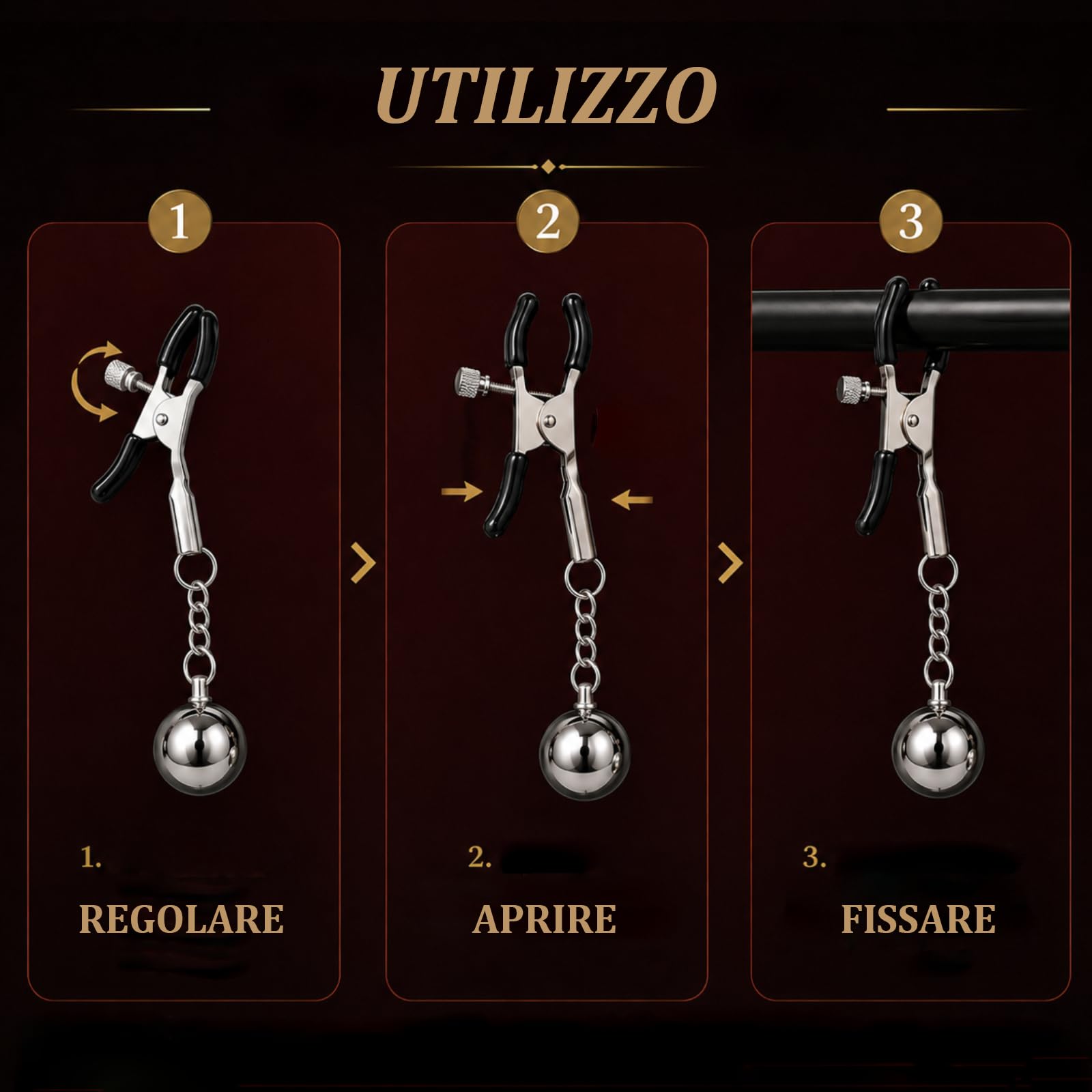 Pinze per Capezzoli Donna Morsetti per Capezzoli Regolabili Stimolatore Clitoride Femminile Labia Clip BDSM Giocattoli Sessuali per Uomini e Donne SM Bondage