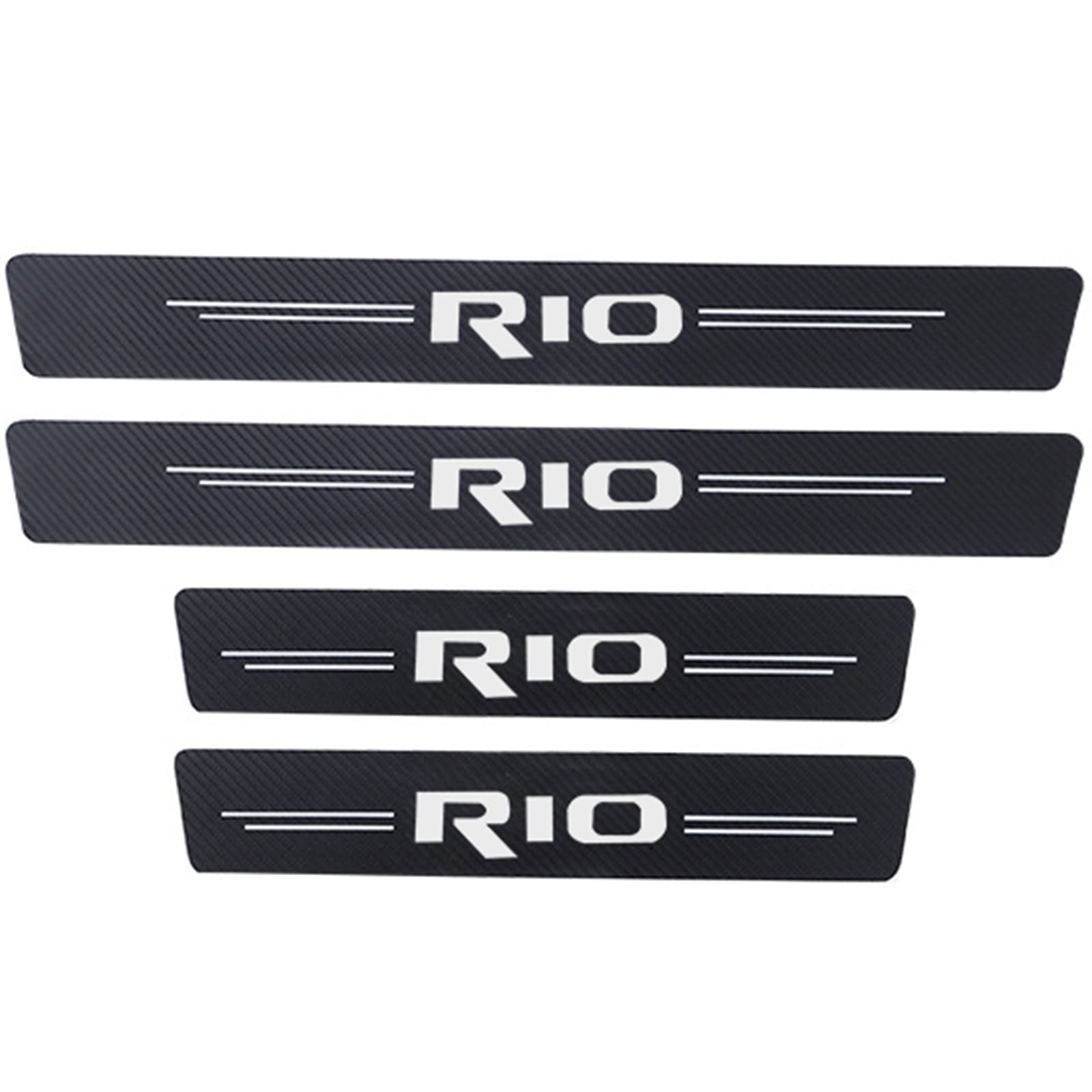 Eagleg Rio Carbon Fiber Car Door Sill Protection For Ki-A Ceed Gt Gtline Xline Stonic Picanto Sportage Soul, Car Welcome Door Door Sill Protection Sticker Decorative Styling Accessories,
