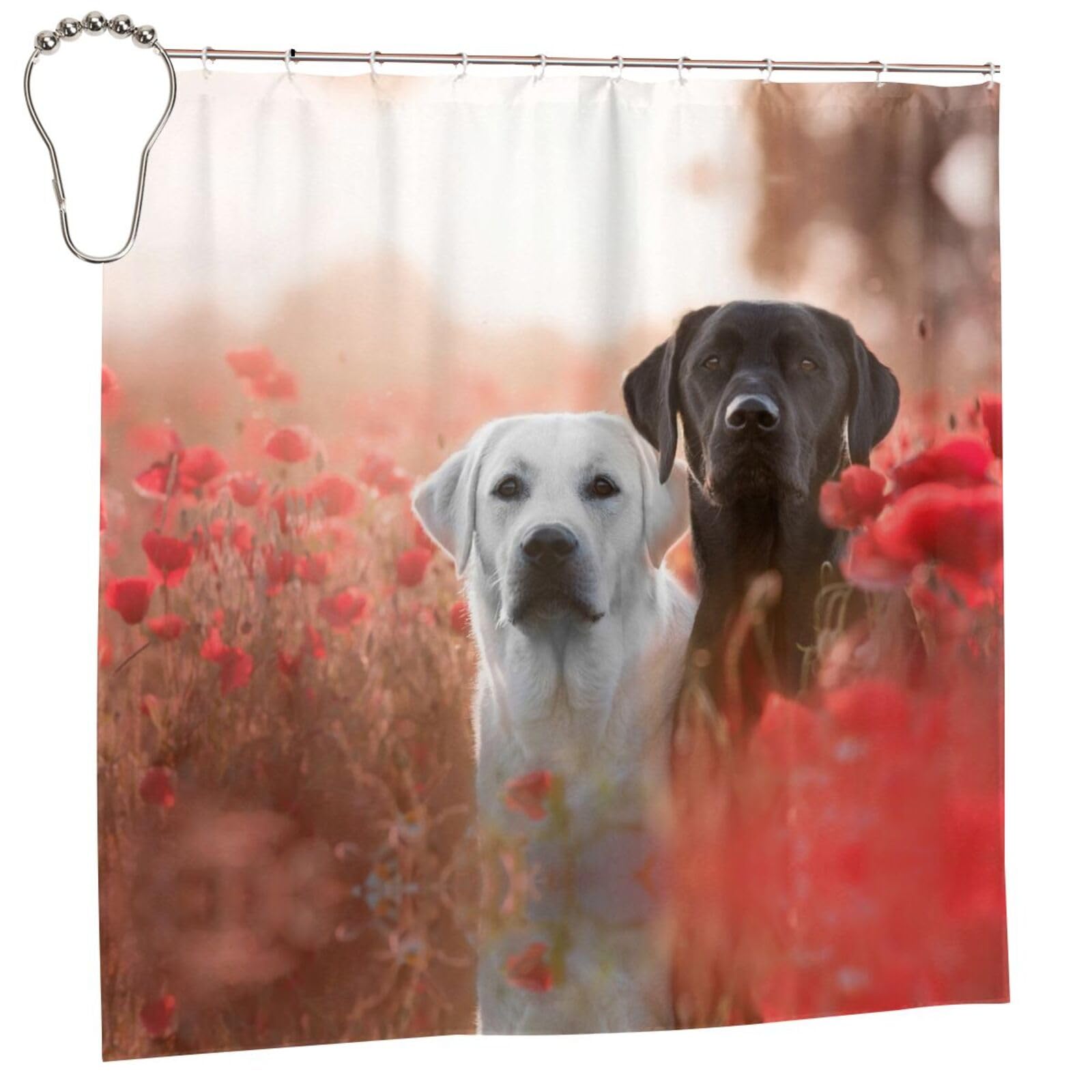 Rideau de douche imperméable labrador blanc 183x183 cm pour la maison et l'hôtel